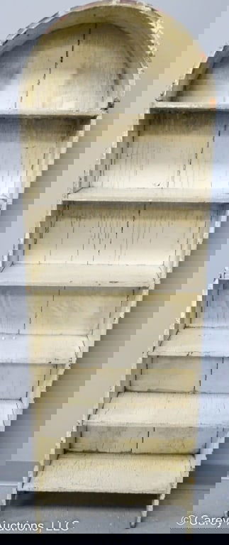 PRIMITIVE WOODEN SHELF CABINET WITH DOME TOP (1 of 7)