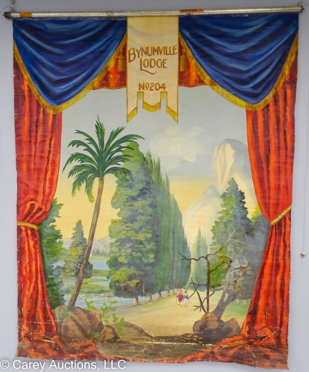IOOF ODDFELLOWS HANDPAINTED CANVAS BACKDROP PANEL (1 of 11)
