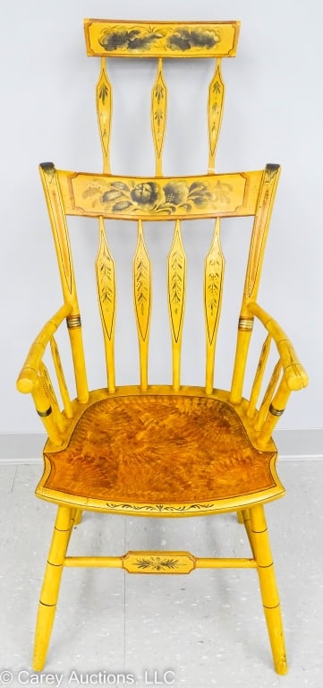 19th C COMB BACK DECORATED WINDSOR CHAIR (1 of 12)