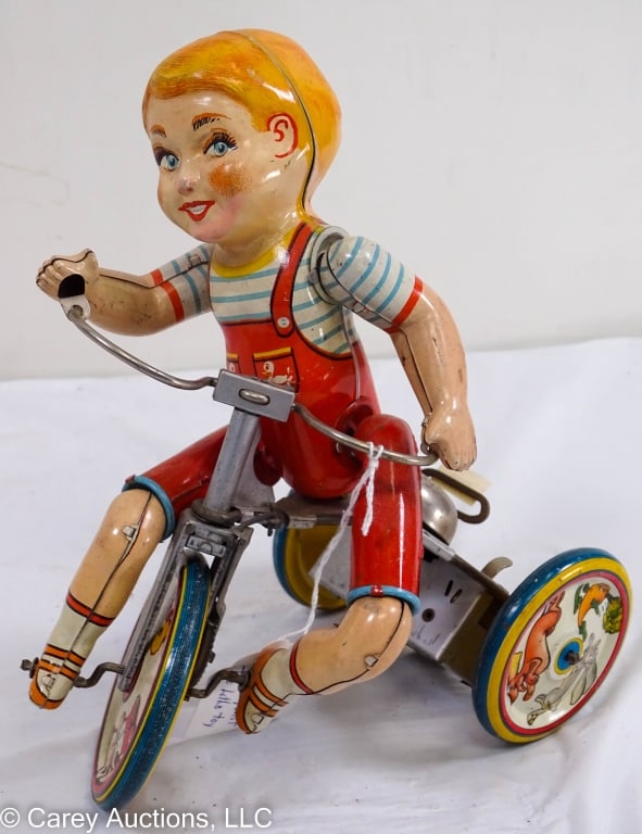 KIDDY CYCLIST TIN LITHO WINDUP TOY (1 of 6)