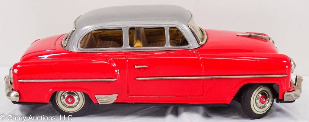 LARGE YONEZAWA OPEL OLYMPIA TIN FRICTON CAR TOY (1 of 8)