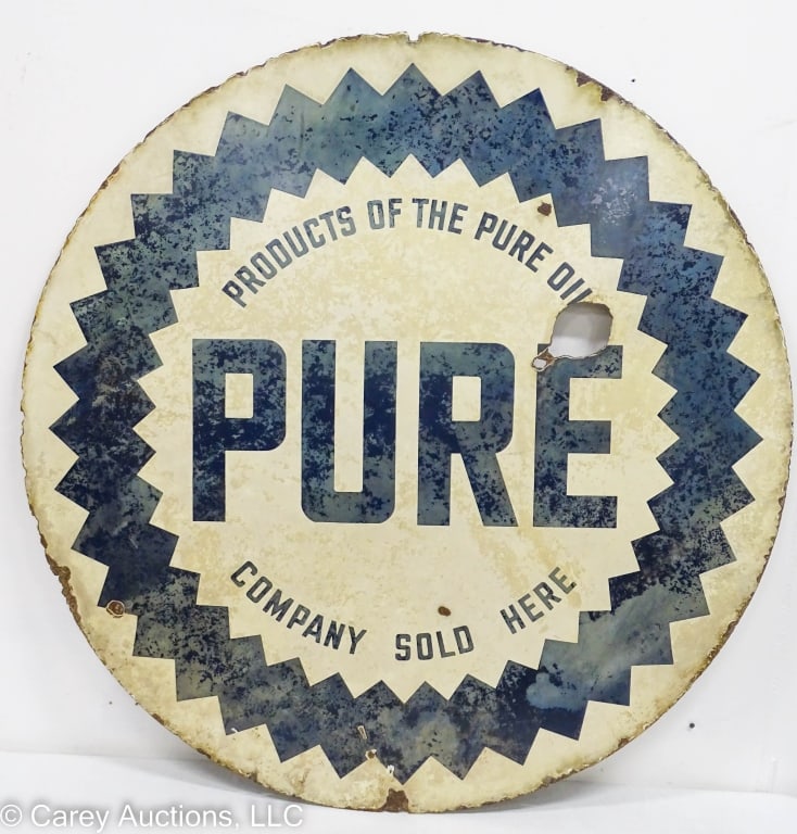 PRODUCTS PURE OIL COMPOUND PORCELAIN SIGN DOUBLE S (1 of 9)