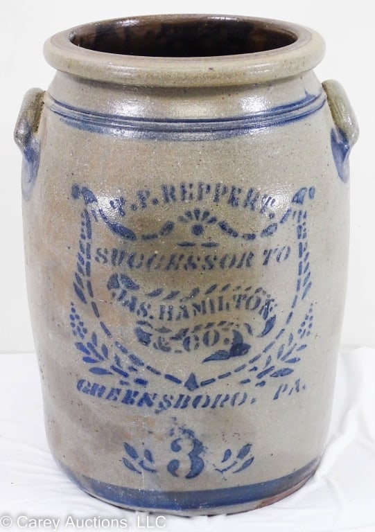 3 GAL REPPERT SUCCESSOR STENCILED CROCK (1 of 7)