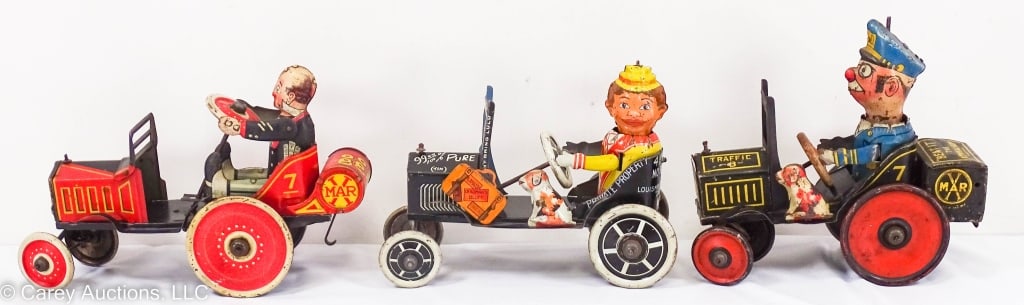 THREE MARX TIN LITHO CAR INCLUDING THE KOMICAL KOP (1 of 11)
