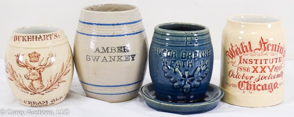 4 STONEWARE BEER MUGS DUKEHARTS AMBER SWANKEY (1 of 14)