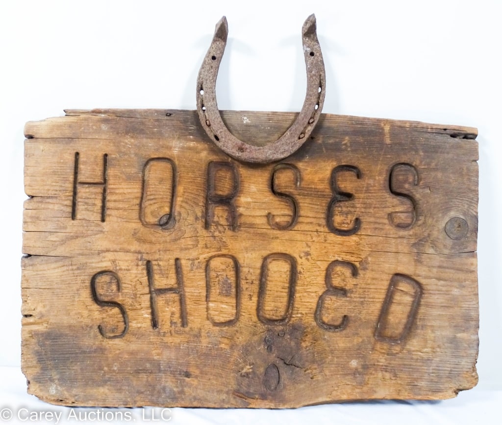 WOOD BLACKSMITH SIGN HORSES SHOOED (1 of 4)