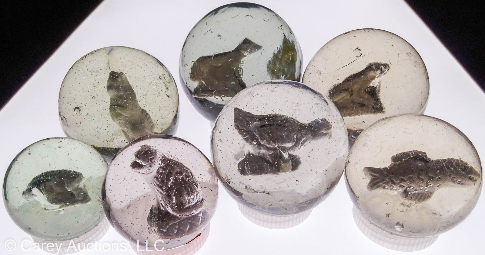 7 ASSORTED VINTAGE SULFIDE MARBLES (1 of 11)