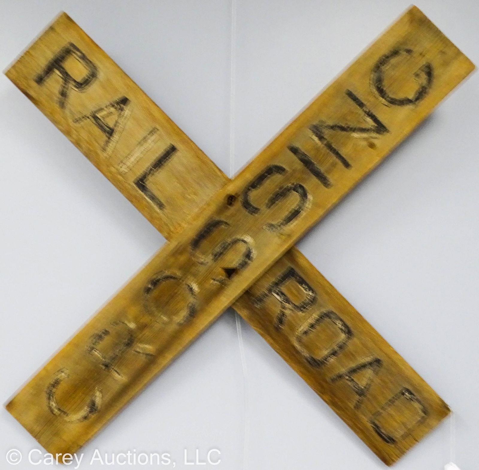WOODEN 'X' RAILROAD CROSSING SIGN (1 of 4)