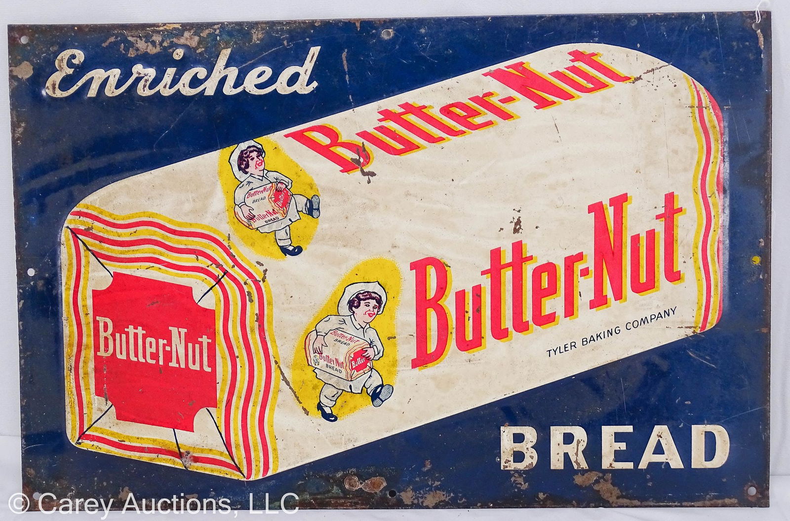RARE SIZE BUTTER NUT BREAD EMBOSSED TIN SIGN (1 of 6)