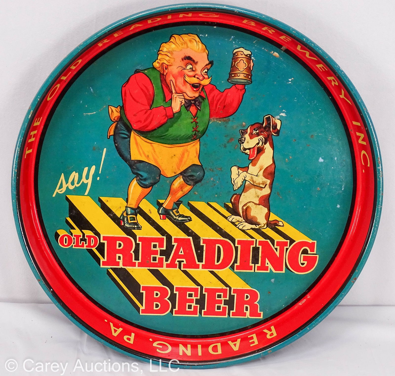 1941 OLD READING BEER TIN LITHO BEER TRAY (1 of 5)