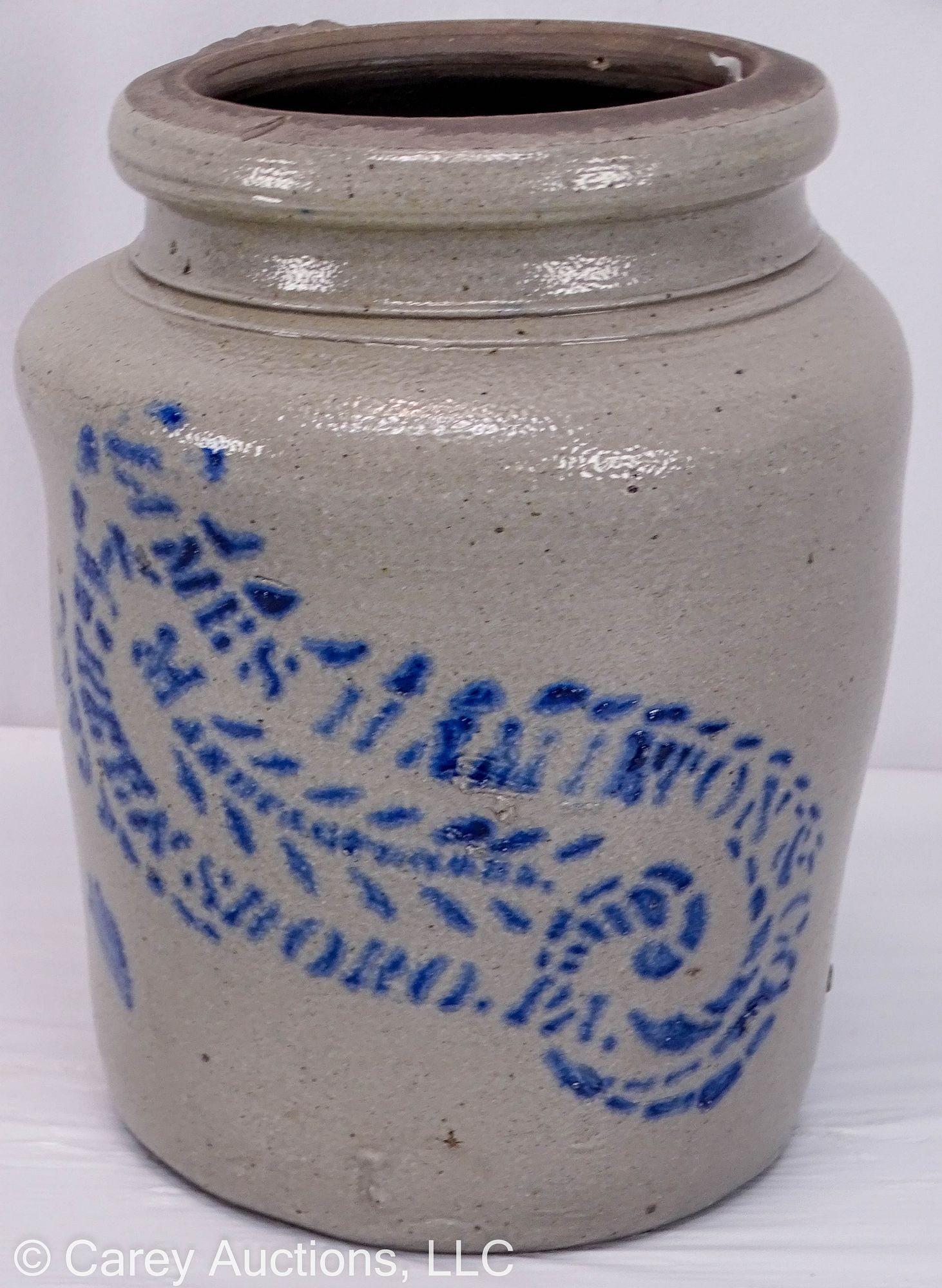 JAMES HAMILTON STENCILED STONEWARE CROCK UNUSUAL SHAPE (1 of 6)