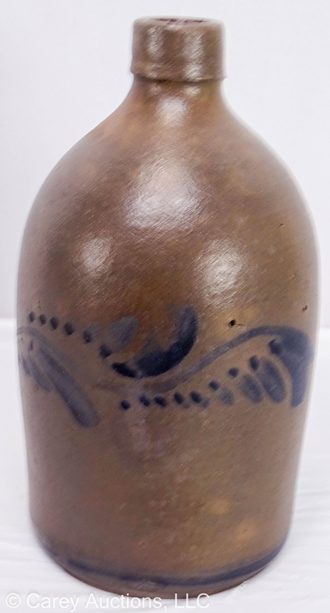RARE SMALL SIZE COBALT DECORATED STONEWARE JUG WESTERN PA (1 of 6)