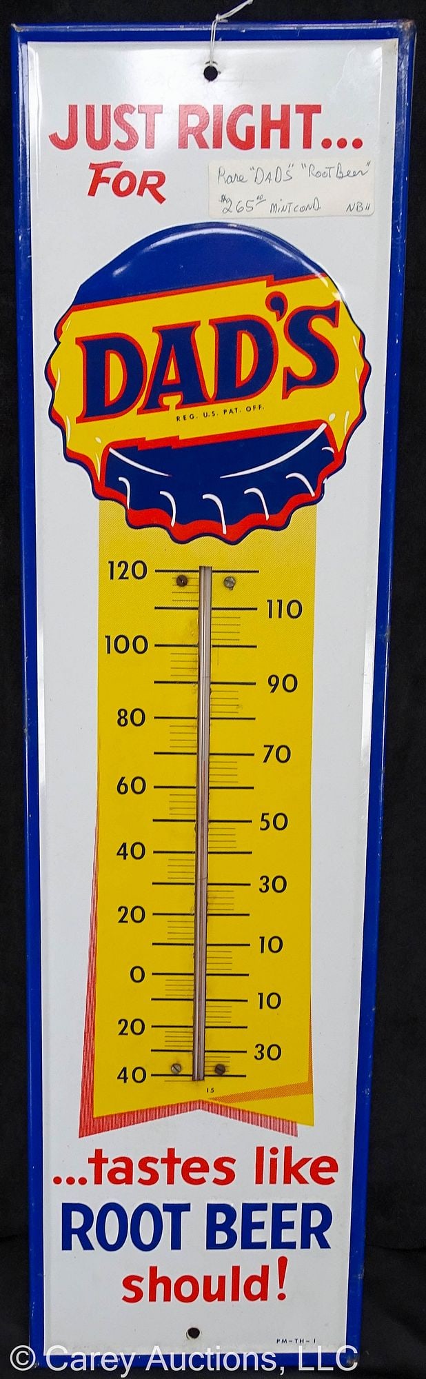DAD'S ROOTBEER EMBOSSED TIN THERMOMETER (1 of 6)