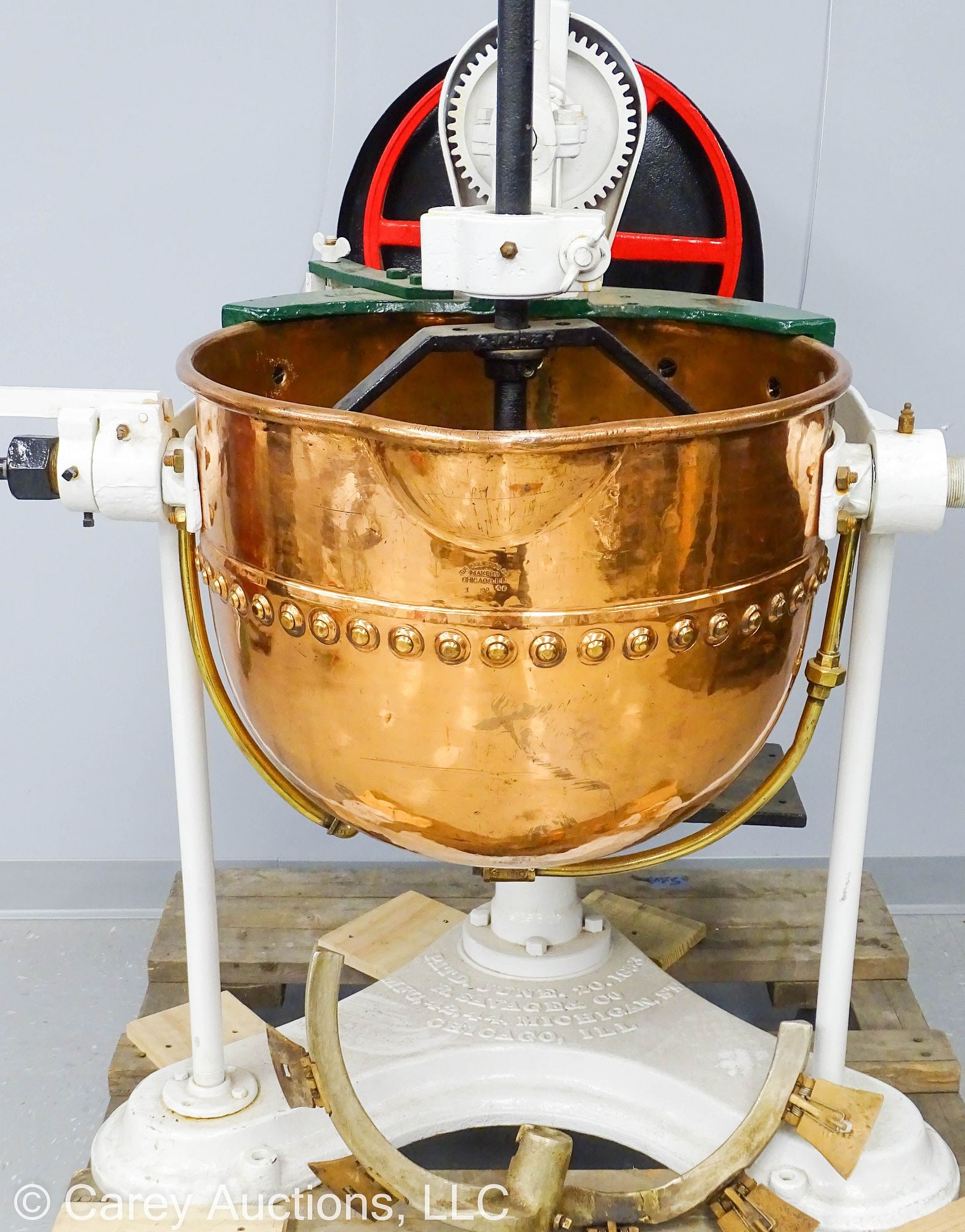 1893 R SAVAGE & CO INDUSTRIAL COPPER CHOCOLATE MIXING KETTLE (1 of 11)