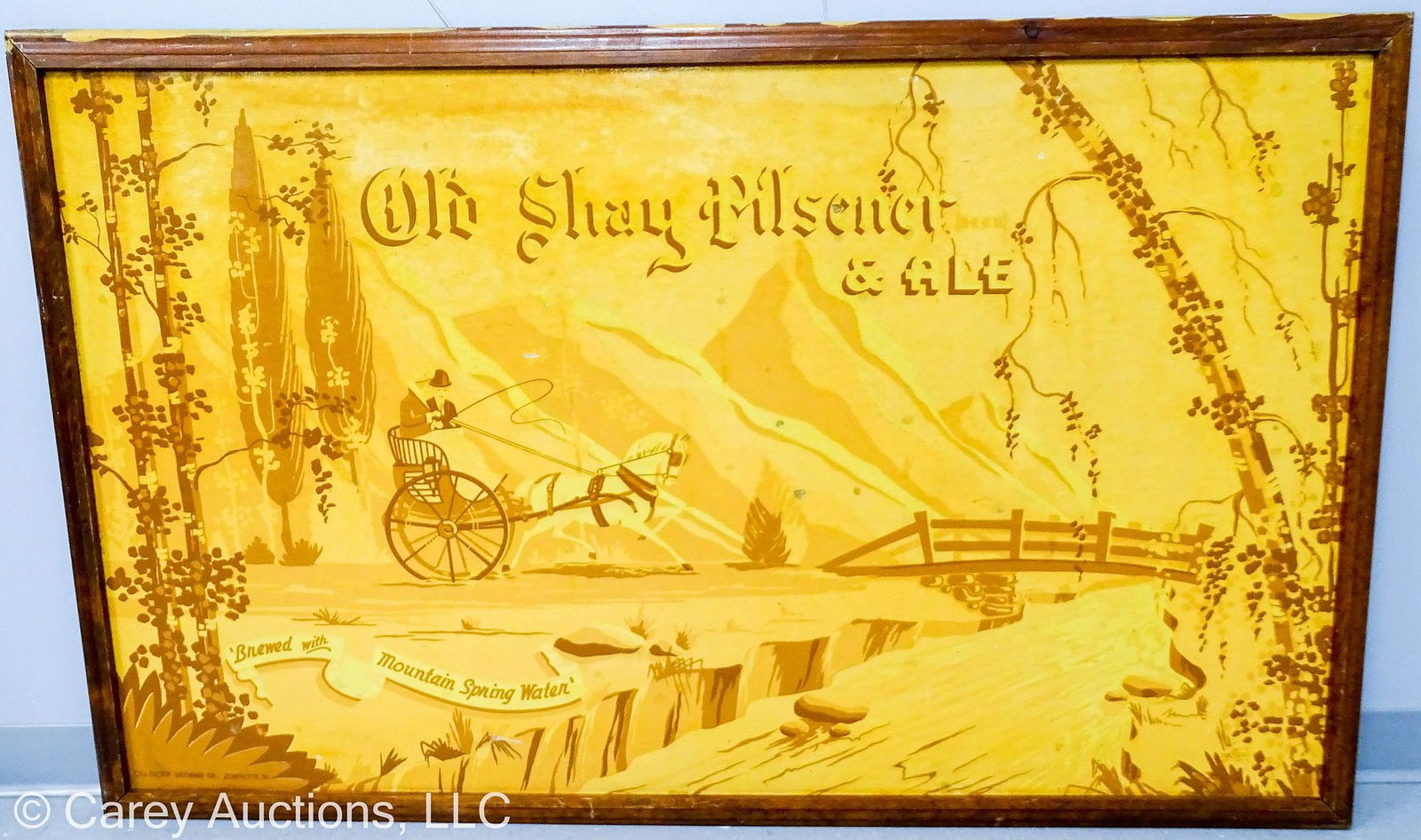 LARGE OLD SHAY PILSNER & ALE PAINTED CARDBOARD SIGN (1 of 9)