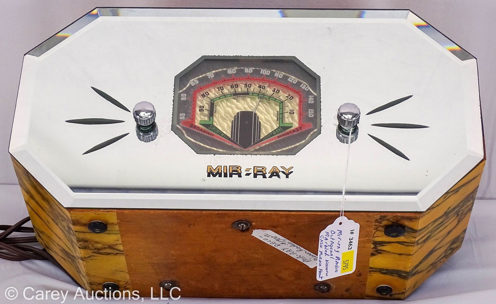 OCTAGONAL MARBLED CASE MIR-RAY RADIO (1 of 9)