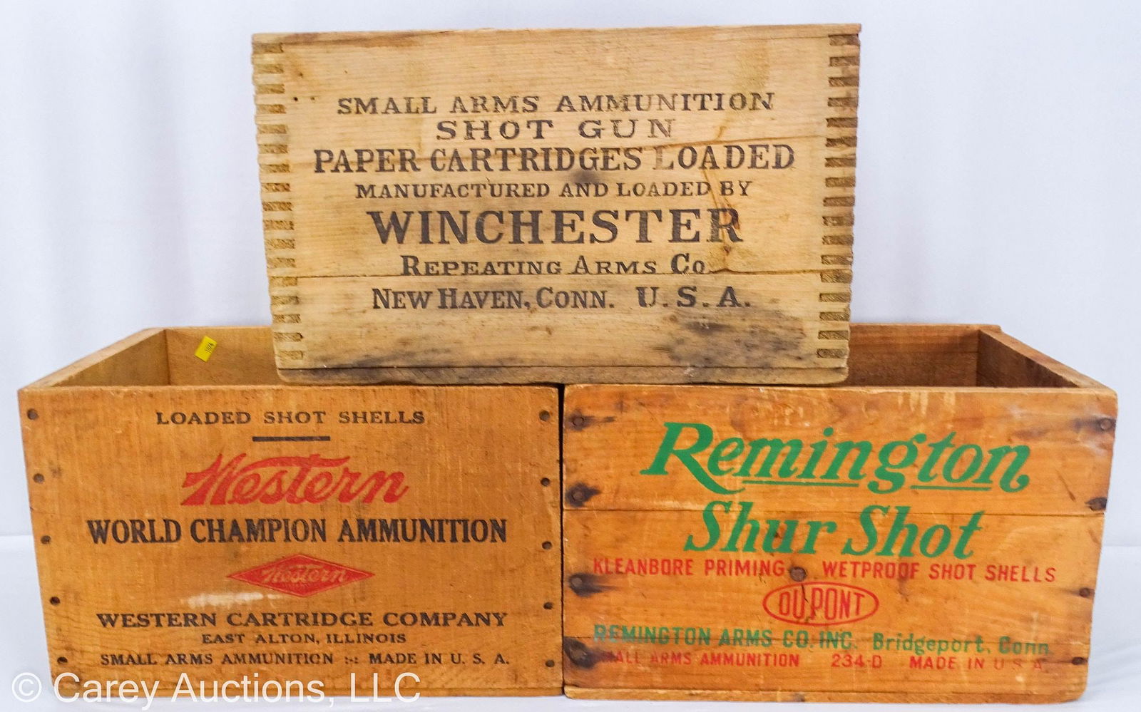 (3) WOODEN SHOTGUN SHELL BOXES (1 of 9)