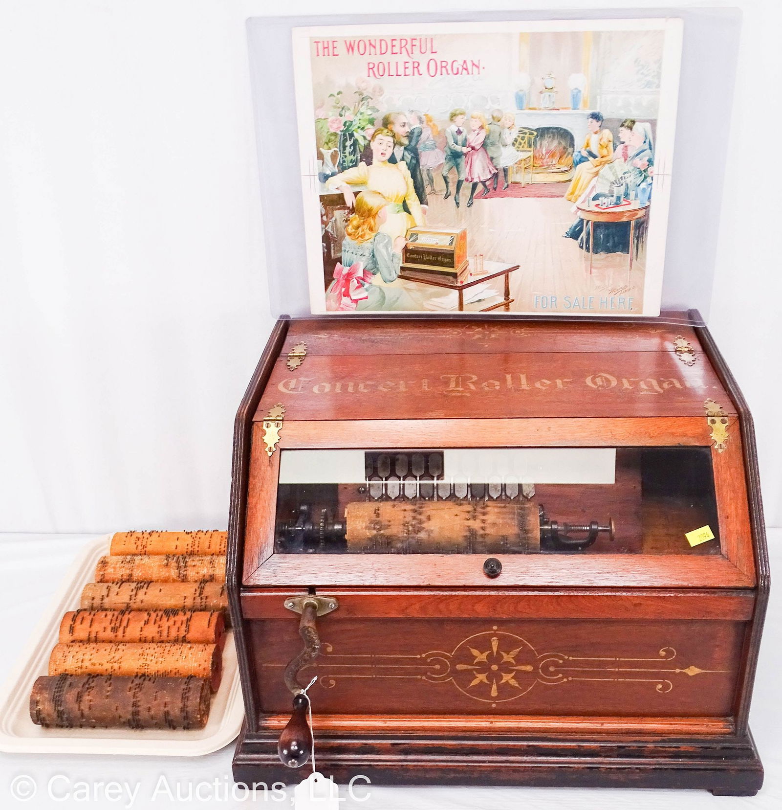 19th CENTURY ROLLER ORGAN MUSIC BOX CYLINDERS & ADVERTISING (1 of 7)