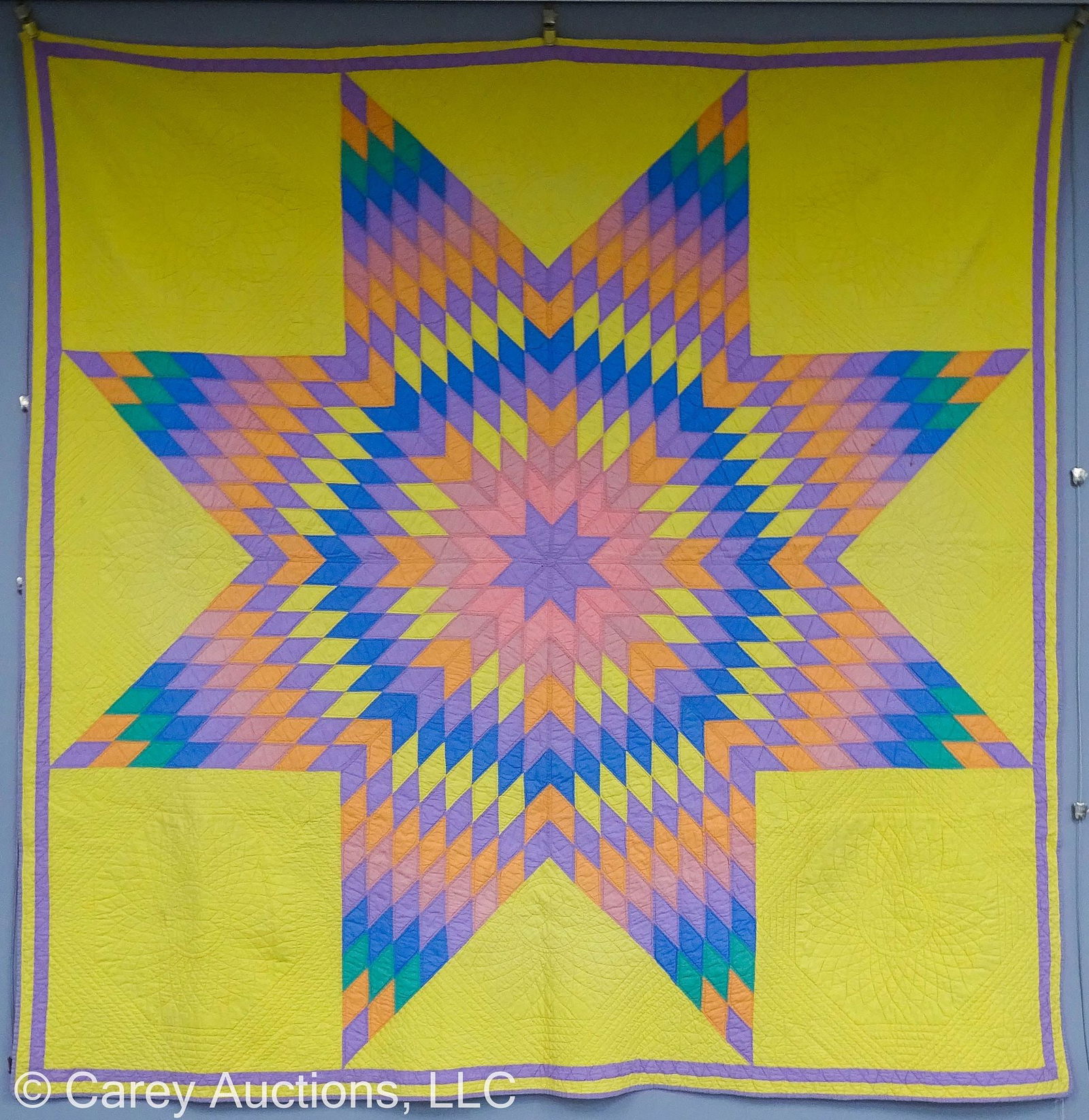 6 COLOR 8 POINTED STAR HAND PIECES PASTEL QUILT (1 of 6)