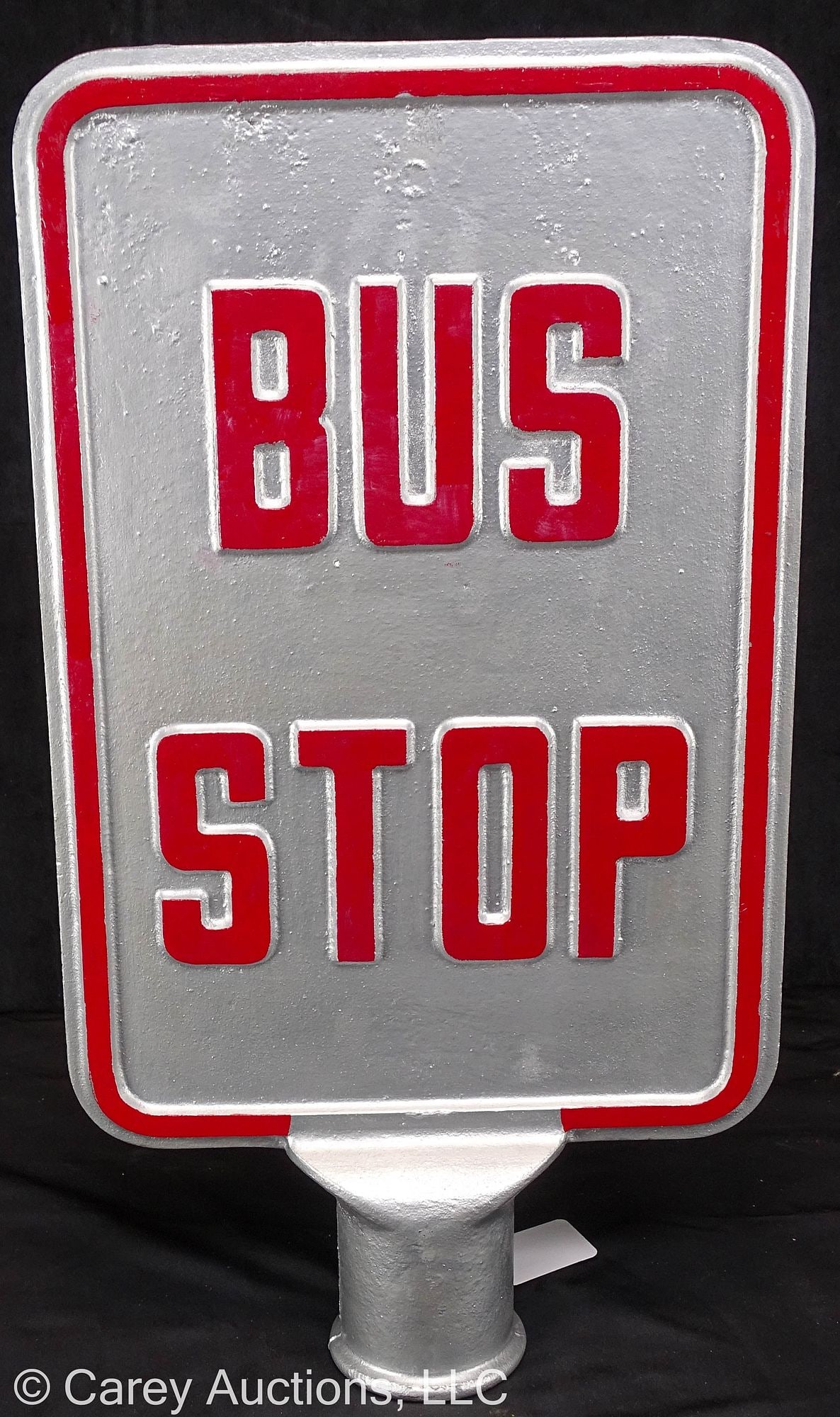 CAST IRON DOUBLE SIDED BUS STOP SIGN (1 of 5)