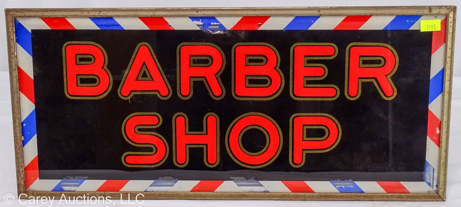 REVERSE PAINTED BARBER SHOP LIGHT UP SIGN (1 of 8)