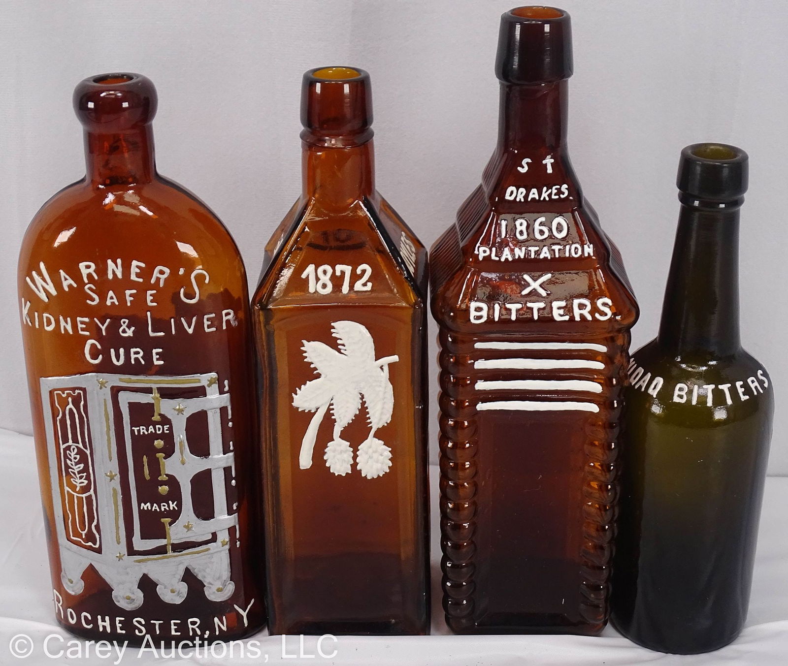 FOUR 19th CENTUGLASS BITTERS BOTTLES (1 of 18)