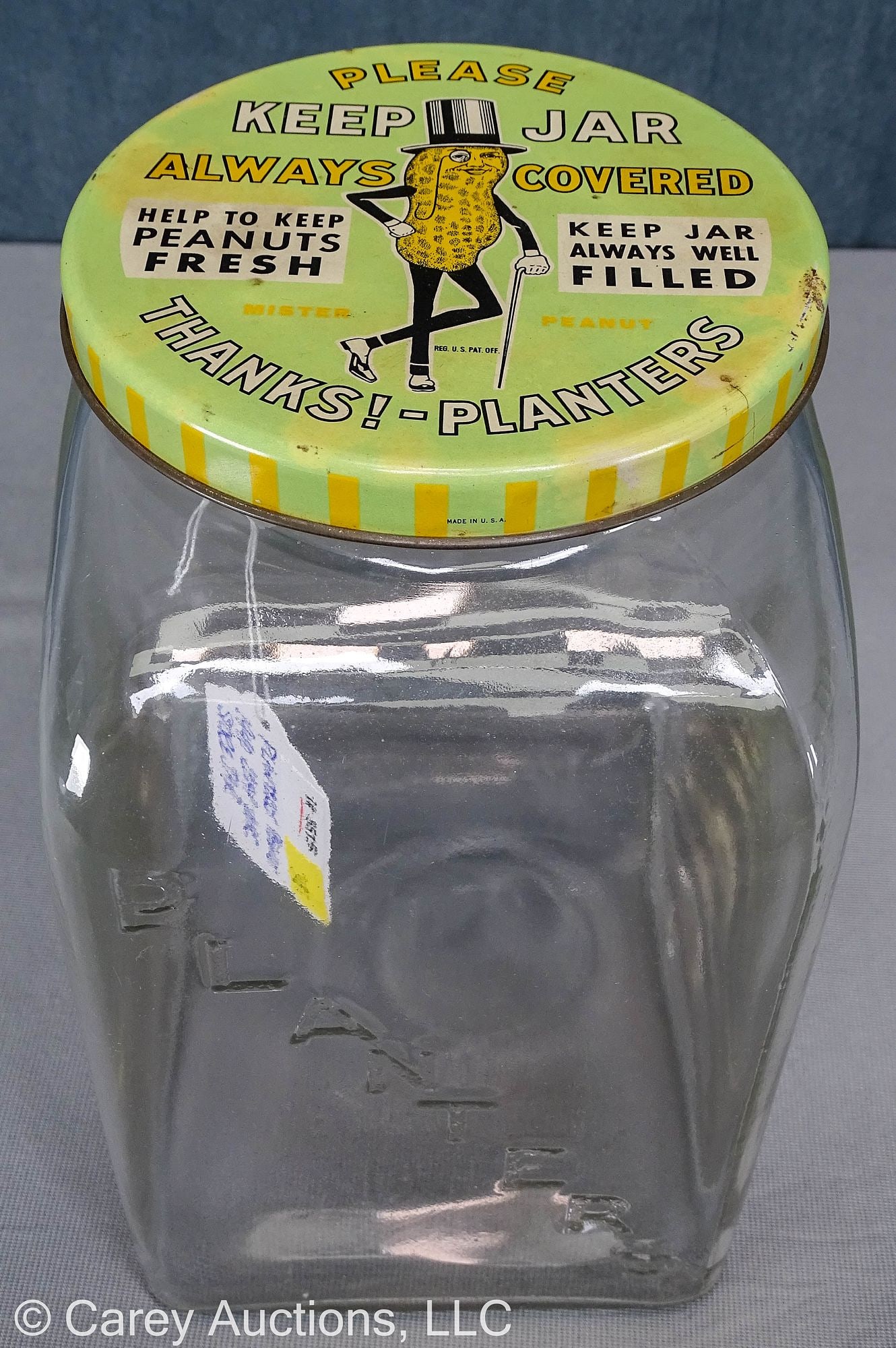 PLANTERS PEANUTS 1940 LEAP YEAR GLASS STORE JAR WITH TIN LID (1 of 6)