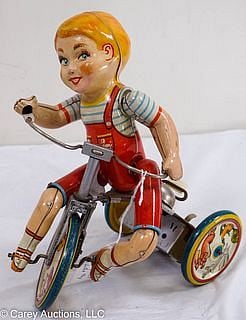 KIDDY CYCLIST TIN LITHO WINDUP TOY (1 of 6)