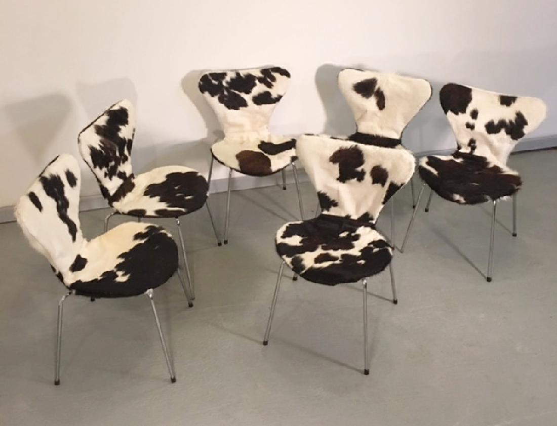 ARNE JACOBSEN "SEVEN" CHAIRS IN NEW COW HIDE (1 of 5)