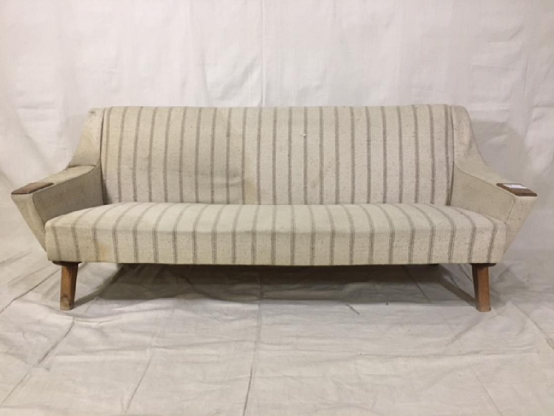 ILLUM WILKELSO SOFA IN TEAK: LLUM WILKELSO SOFA W/TEAK ARMS H29.1/2"X W75X D30" S/H 15"