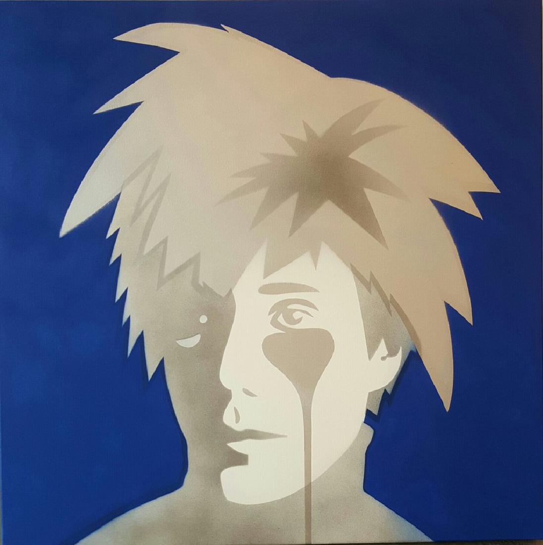 PURE EVIL Valerie Solanisâ€™ Nightmare: Andy Warhol: Stencil Spray paint on canvas from 2016 Edition of 10, signed by the artist on the back 99.8 x 99.8 cm (39.3 x 39.3 in)