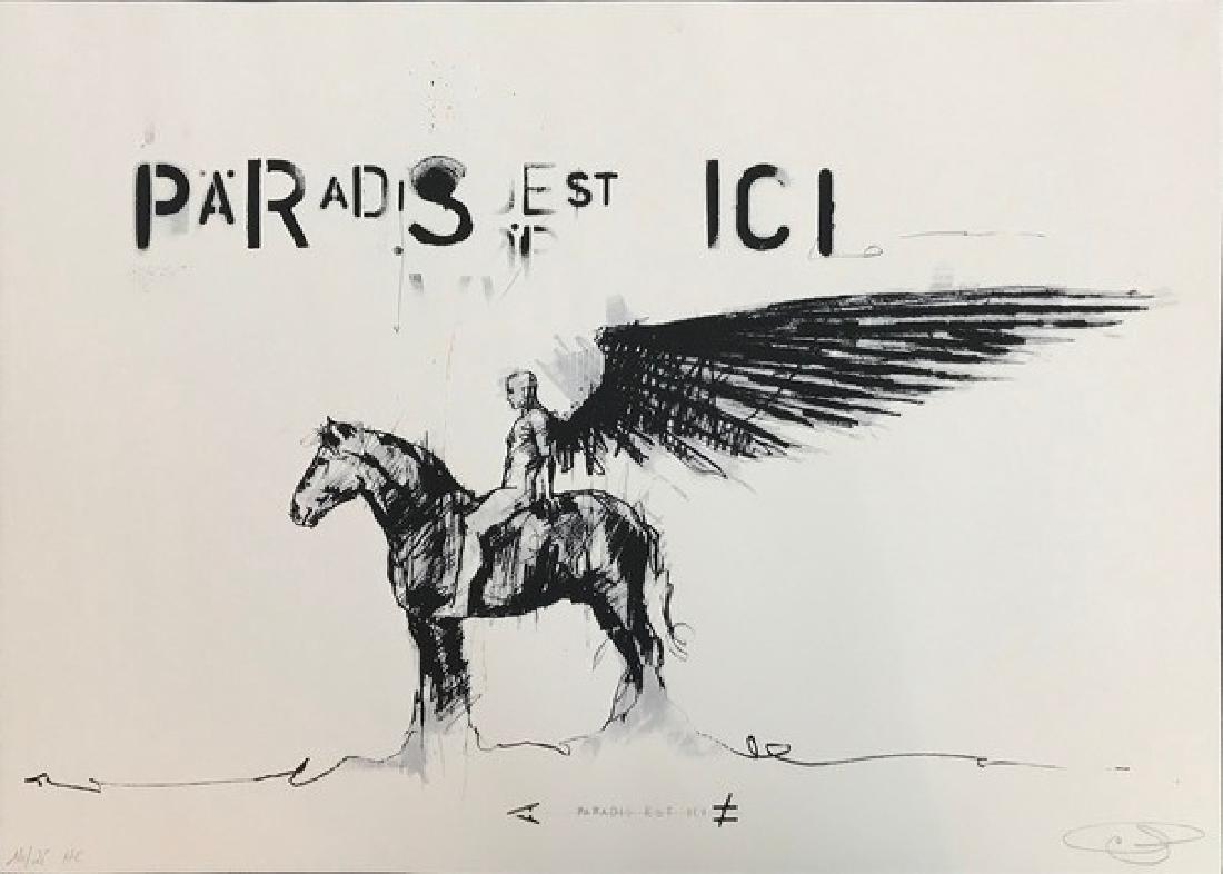 Le Paradis est ici - Guy Denning: 2016 Screen print on paper Numbered and limited to 125 copies Hand signed by the artist 70 x 100 cm/27.6 x 39.4 inch