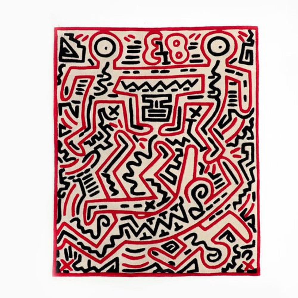 Carpet Untitled 4-Keith Haring: 2015 Hand made wool carpet (virgin wool from New Zealand) Issued by Edition Studio, in a limited run of 30 100 x 100 cm/39.4 x 39.4 inches