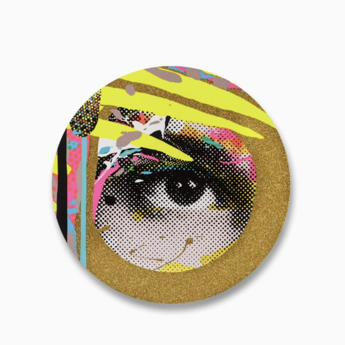 Paul Insect - THE OBSERVER 1: 2020. 12 layer screen print with a mixture of metallic and pearlised inks on Somerset 410gsm radiant white satin paper, finished with gold glitter and high gloss varnish. Signed and numbered. Limited