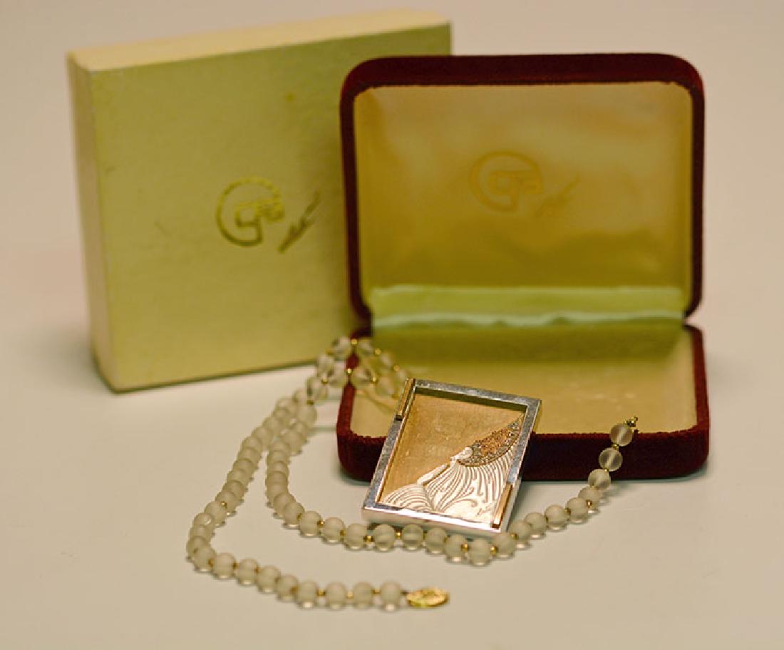 Erte Sterling & 14K Diamond Necklace/Pin (1 of 8)