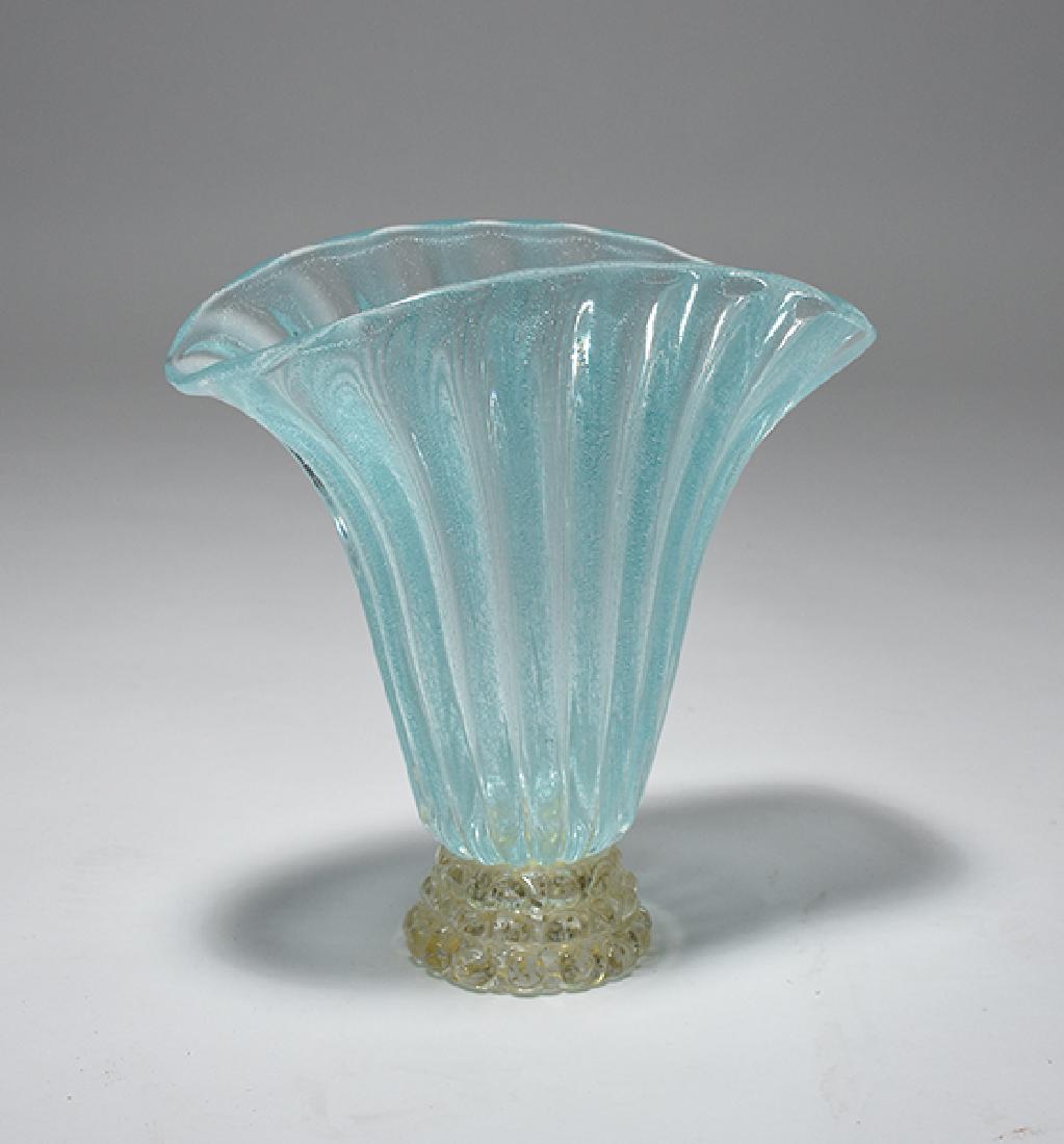 radium glass fan vase radium glass fan vase