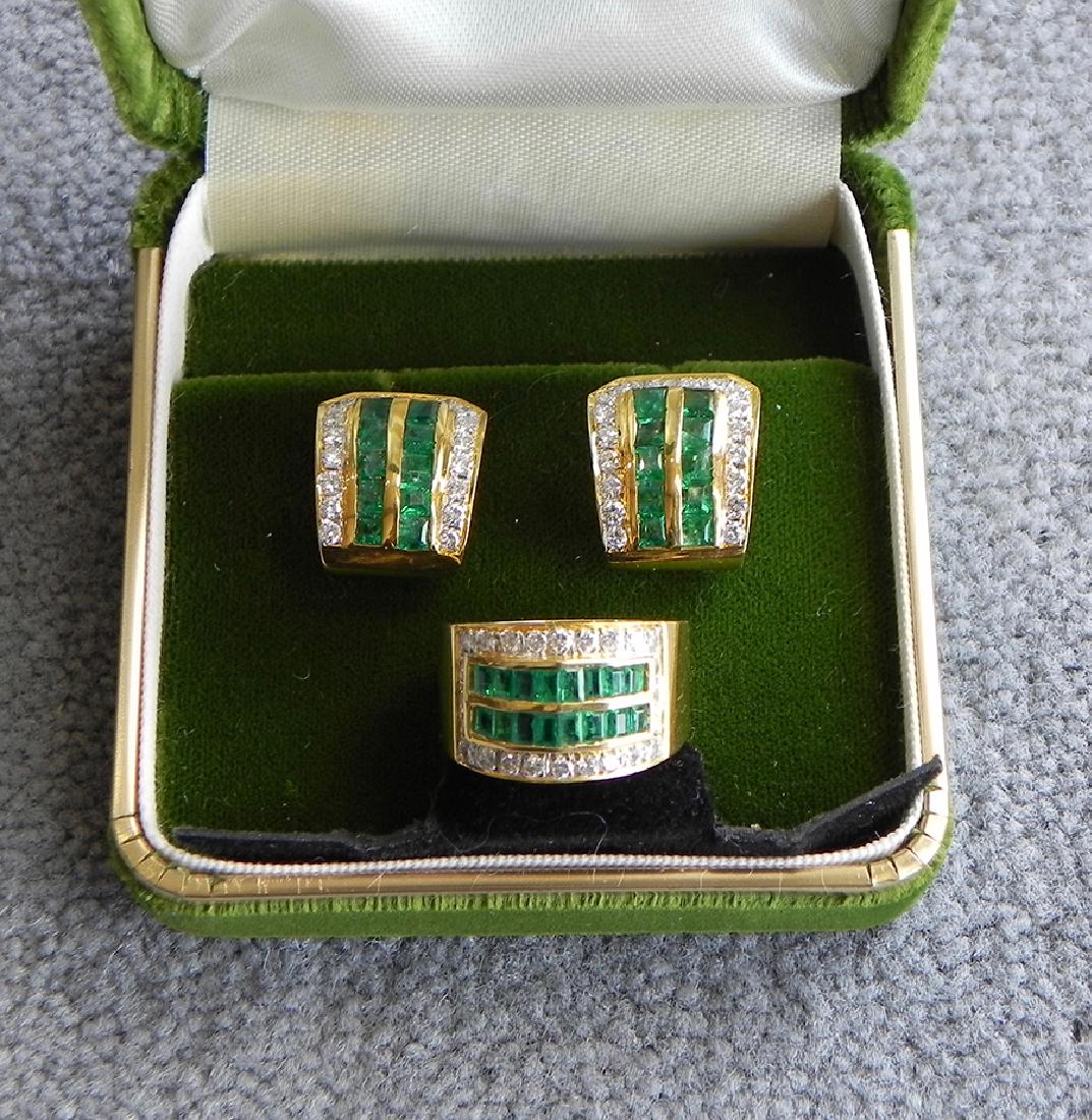 18k gold diamond and emerald suite (1 of 1)