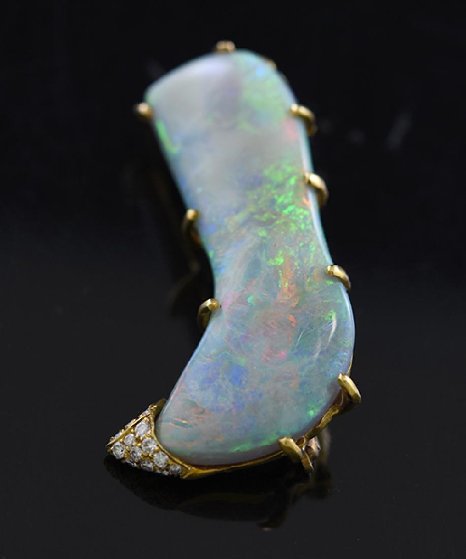 Custom Gold Opal & Diamond Stocking Pin/Pendant (1 of 2)