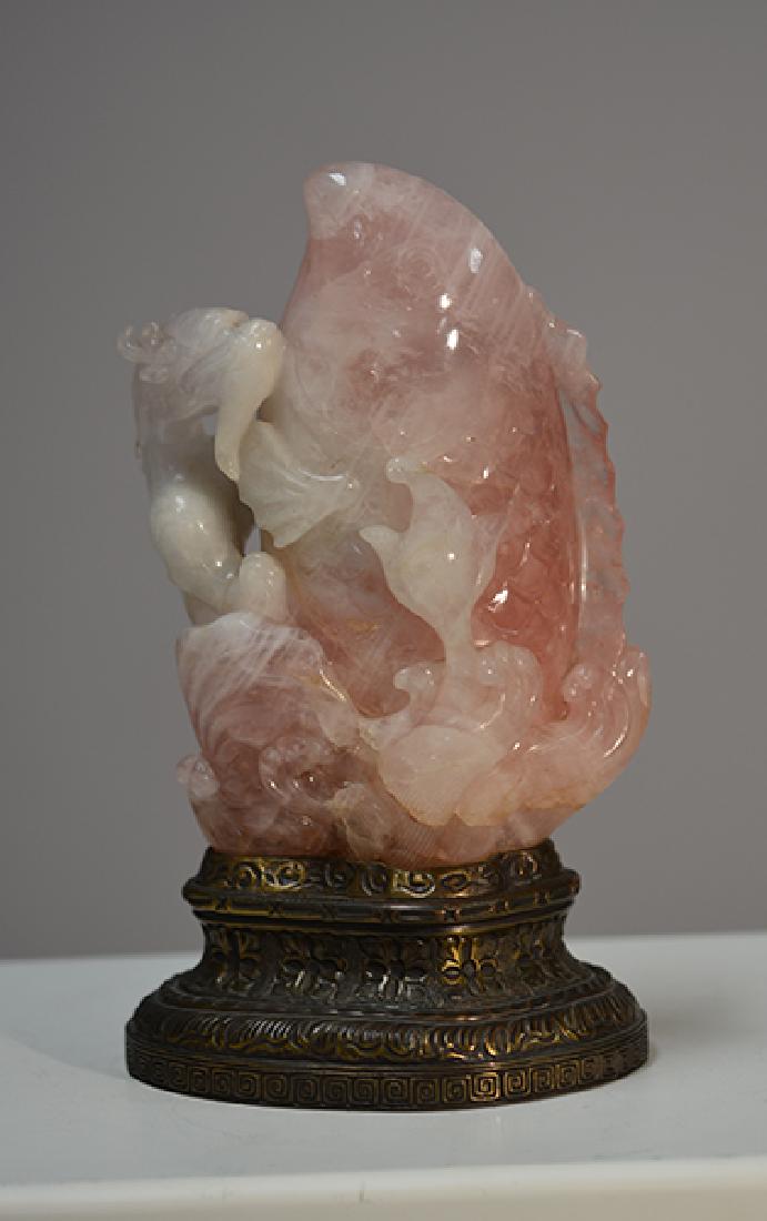 Chinese Rose Quartz Carving