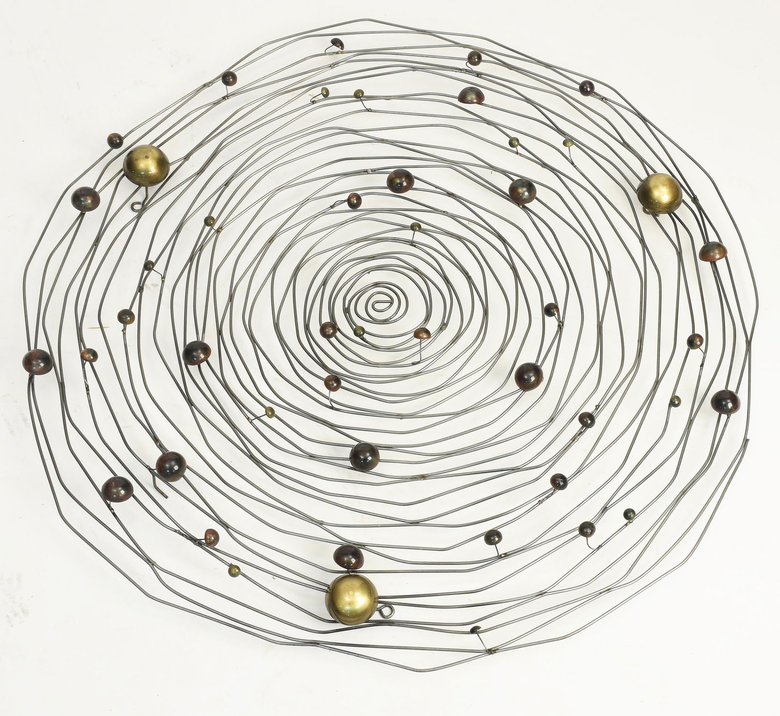 Jere Steel wall art sculpture with brass planets (1 of 5)