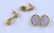 14K gold and lavender jade earrings with other pair - 2