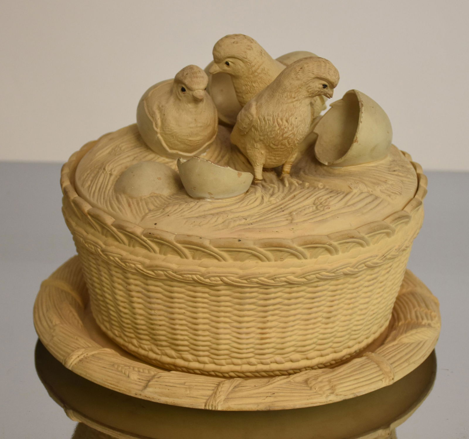 WS&S 19th C. caneware covered basket (1 of 7)