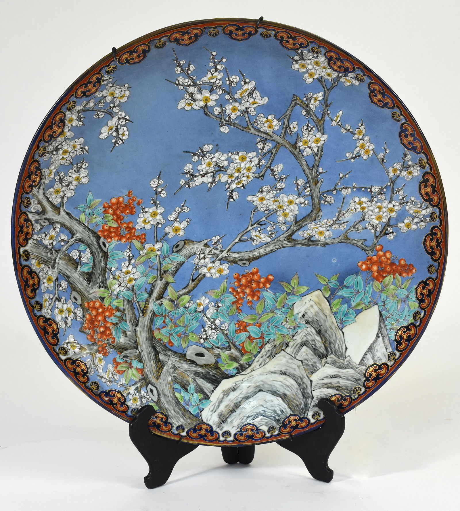 Very large Asian charger, cherry blossom decoration (1 of 5)