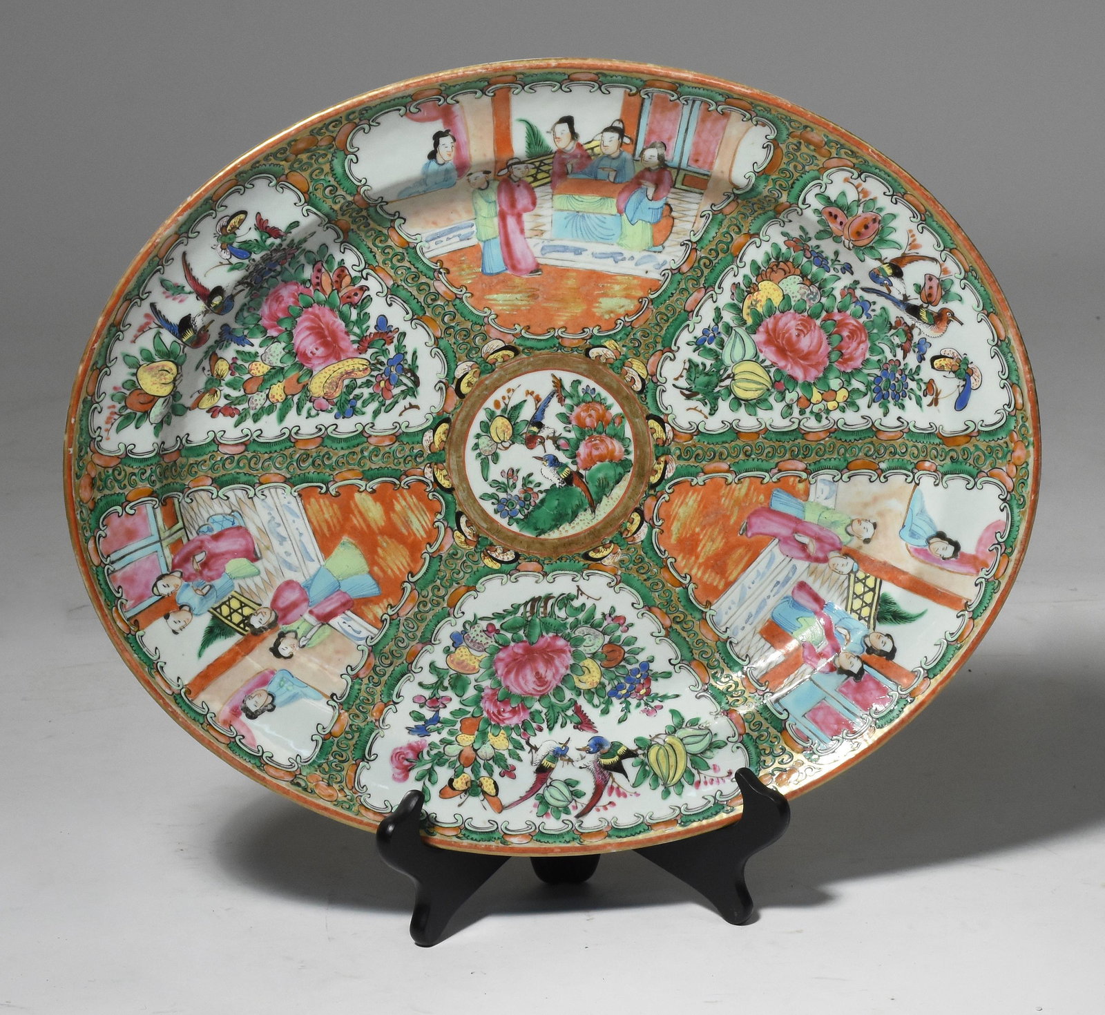 Antique rose medallion platter: Antique rose medallion platter, 16"L. x 13.5"W.