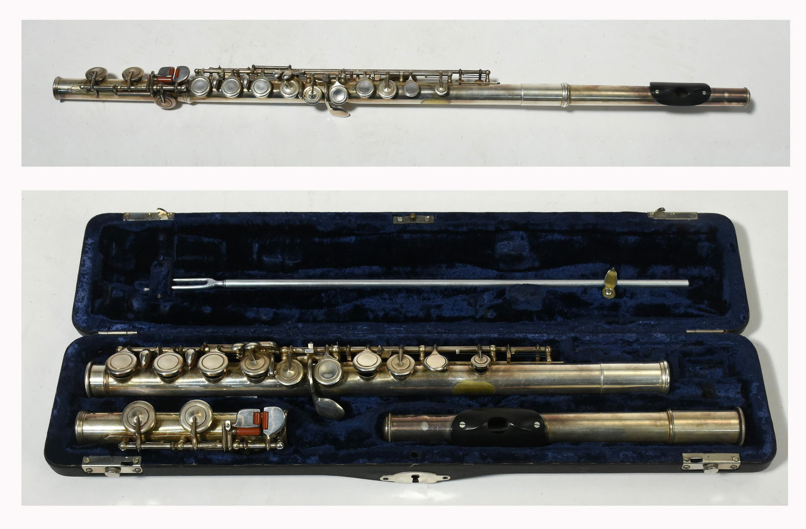 Silver flute with case no apparent name (1 of 9)