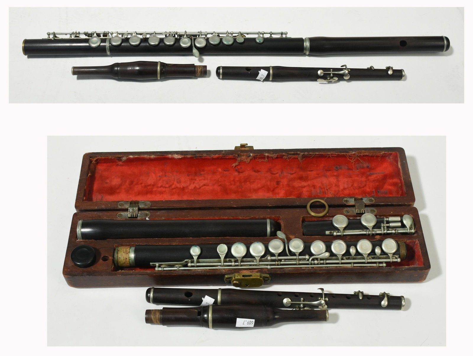 “Transverse Flute” by William R. Meinell, New York: “Transverse Flute” by William R. Meinell, New York, 27"L. Similar example in the Metropolitan Museum of Art. Along with Misc pieces.