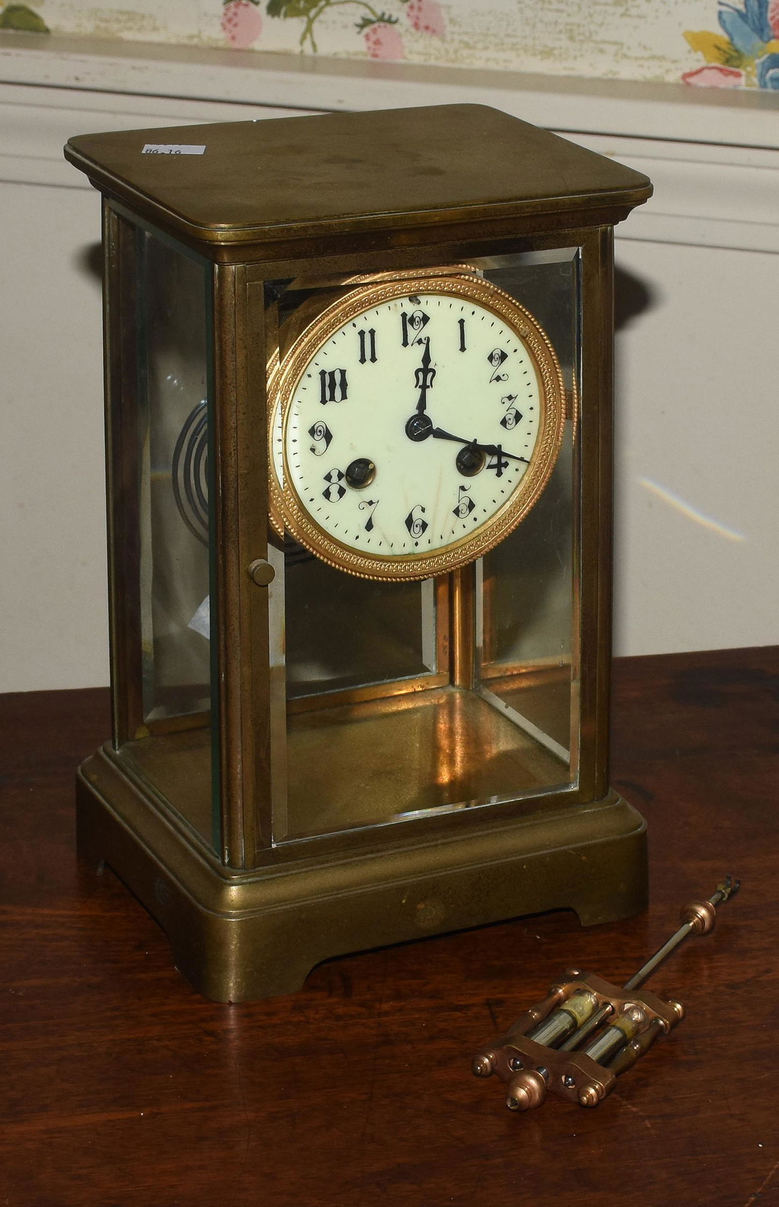 Brass and glass shelf clock (1 of 3)