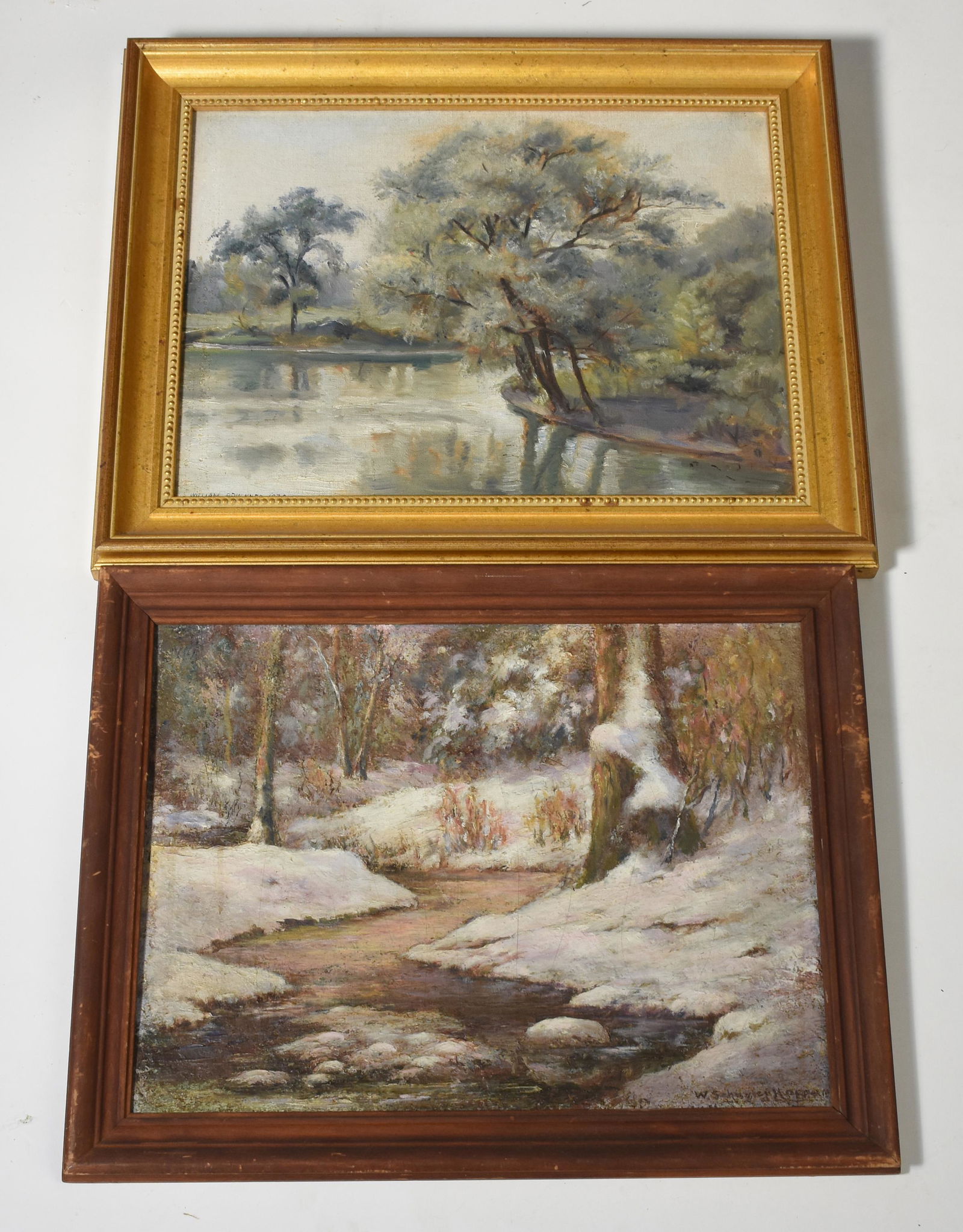 Two oils by Wm. Bruckner & Wm. Schuyler Hopper (1 of 7)
