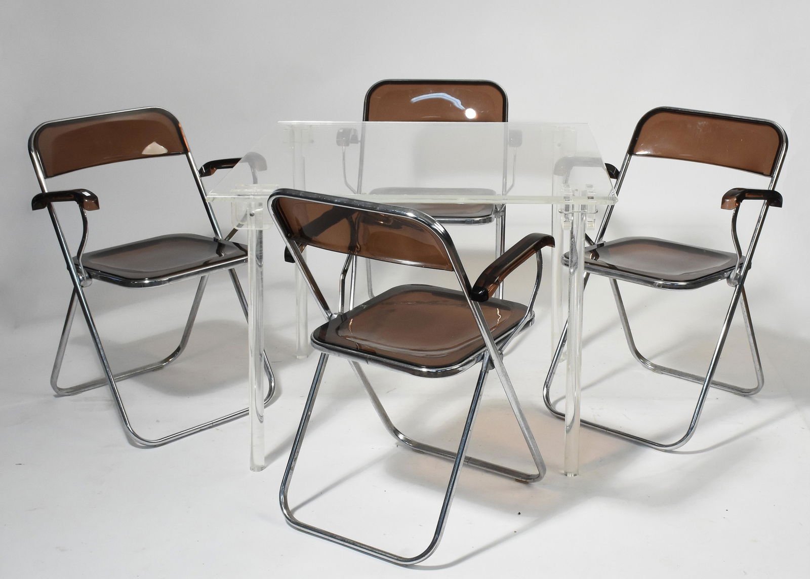 Lucite folding table along with four folding chairs (1 of 6)