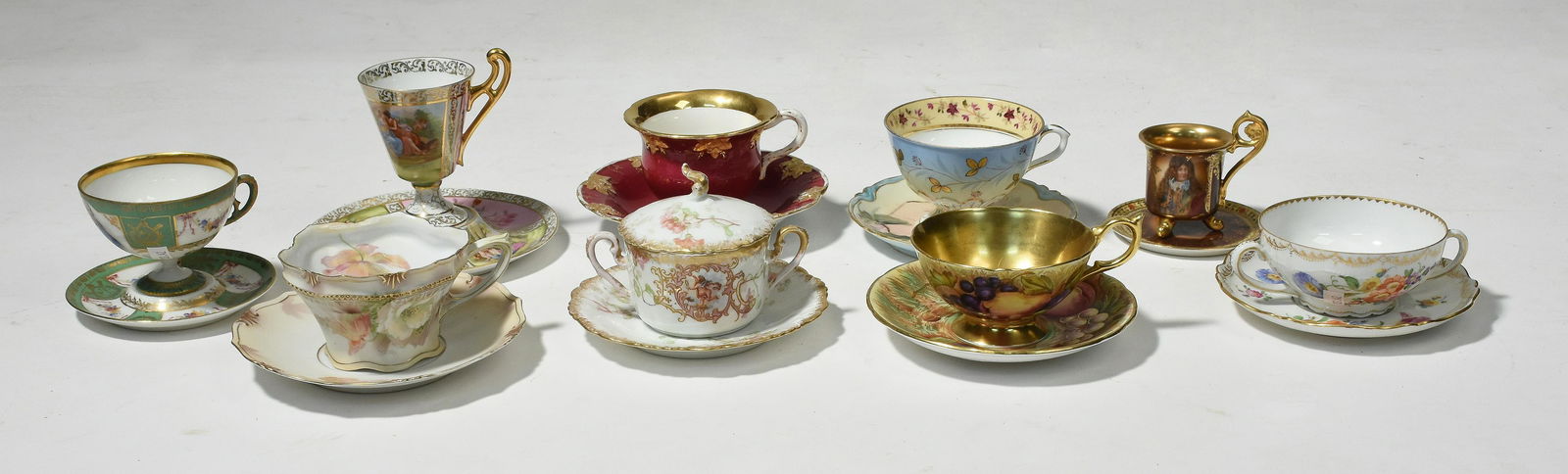 Porcelain teacups and saucers inc. Ainsley & others (1 of 9)
